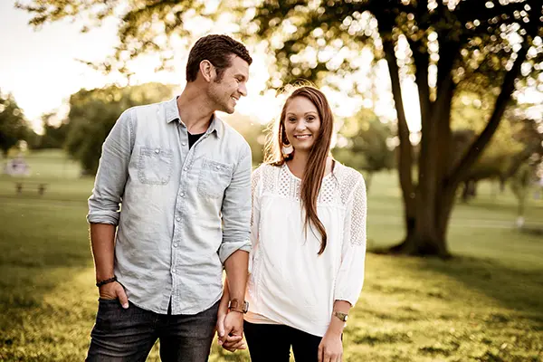 couple walking holding hands